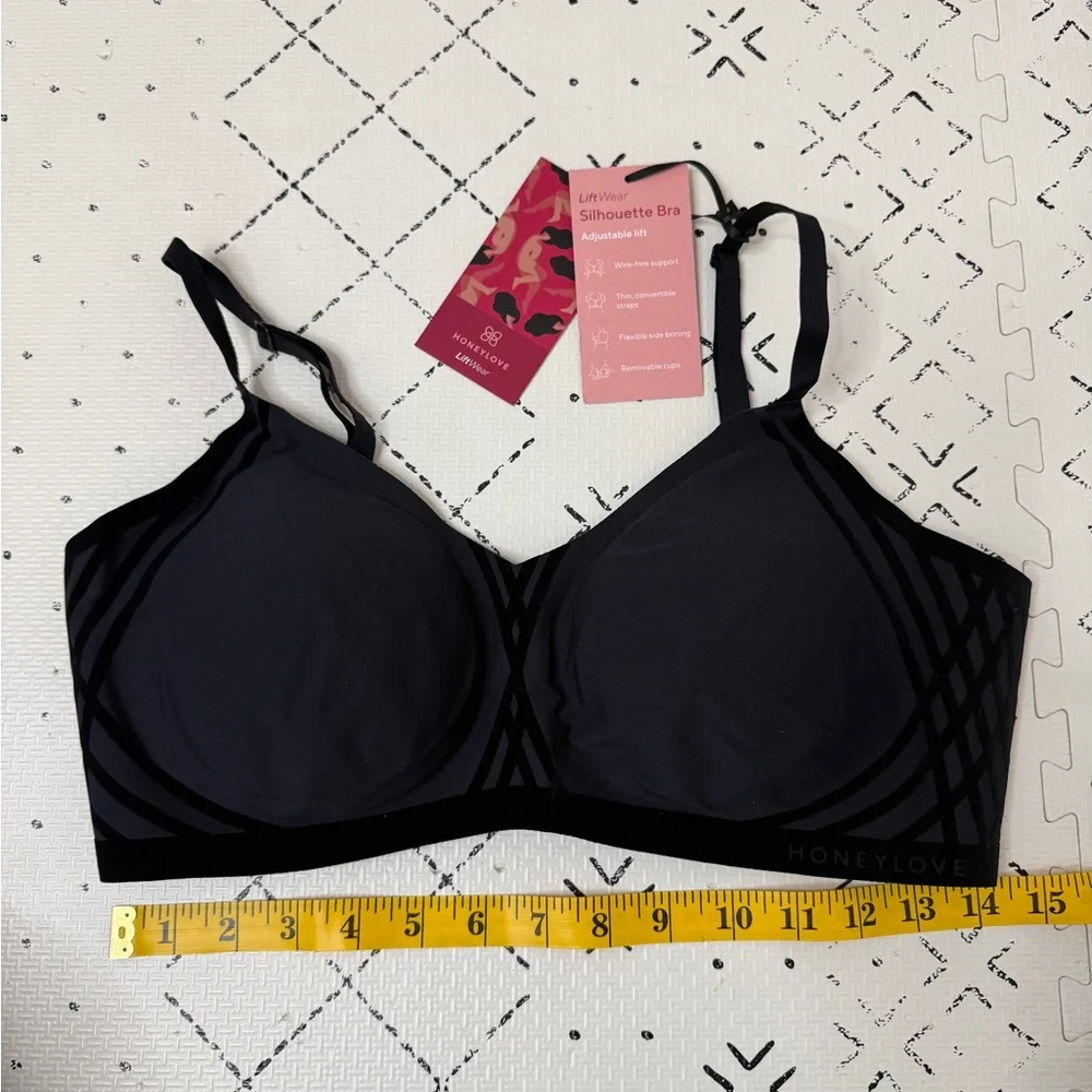 NWT Honeylove Silhouette Bra XL black‎